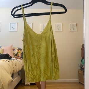 Anthropologie- ribbed cinched hem tank